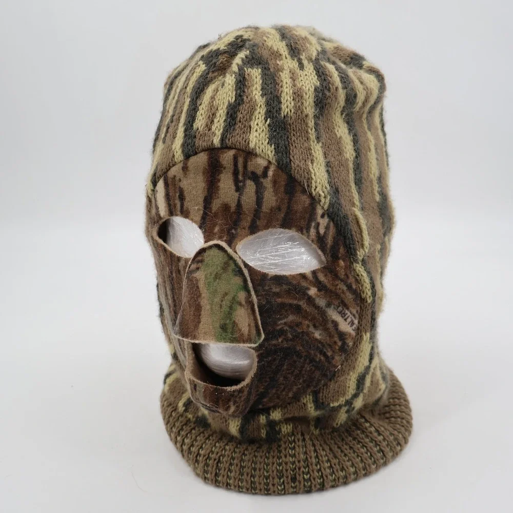 WPL 6134 Camouflage Knit Balaclava Face Mask Mens OSFM Brown Realtree Bark Camo